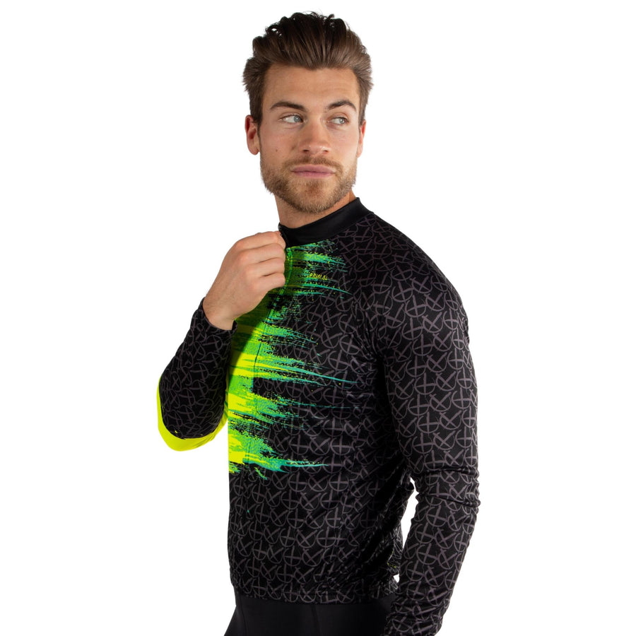 Neon Black Light Men's L/S Sport Cut Jersey