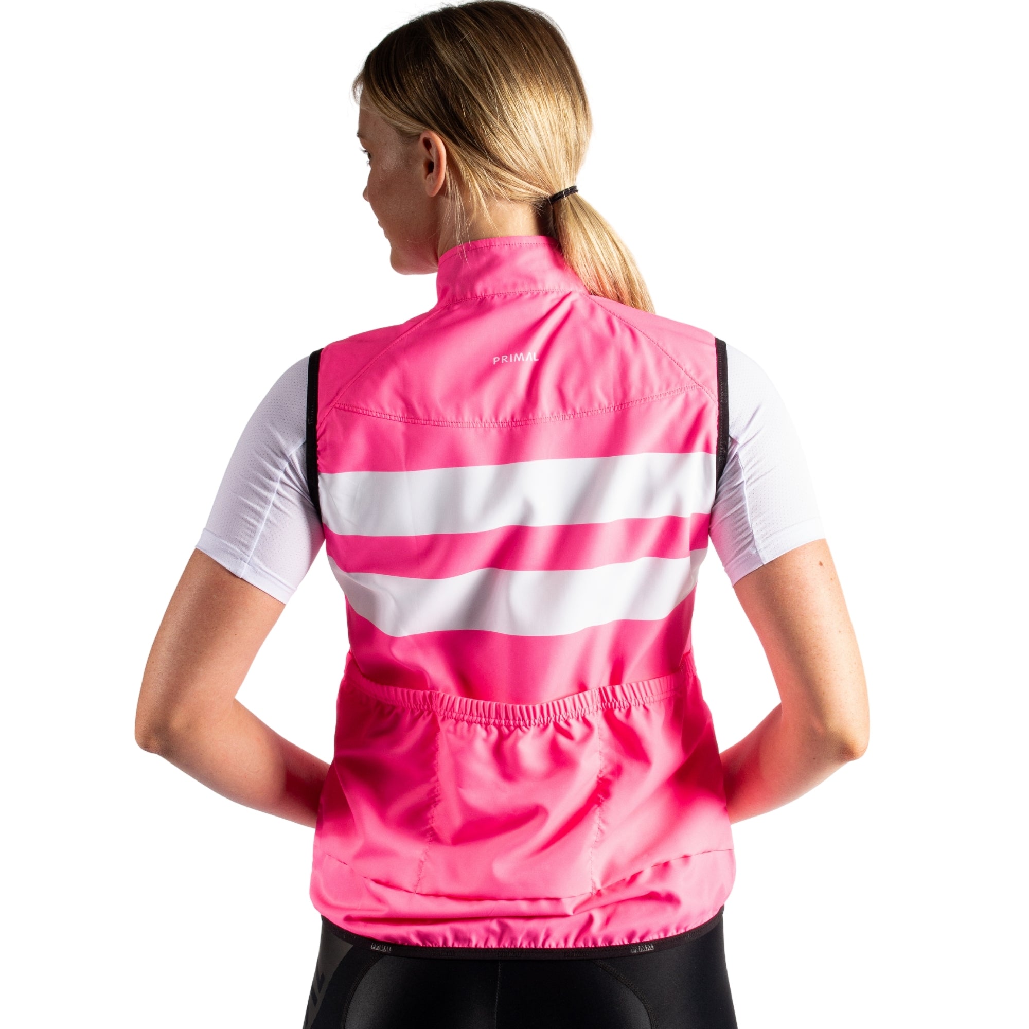 Hi-Viz Pink Stripe Women's Wind Vest