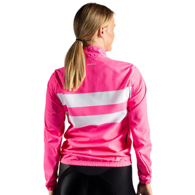Hi-Viz Pink Stripe Women's Wind Jacket