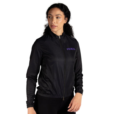 Lunix Women's Black and Purple Sport Cut Wind Jacket