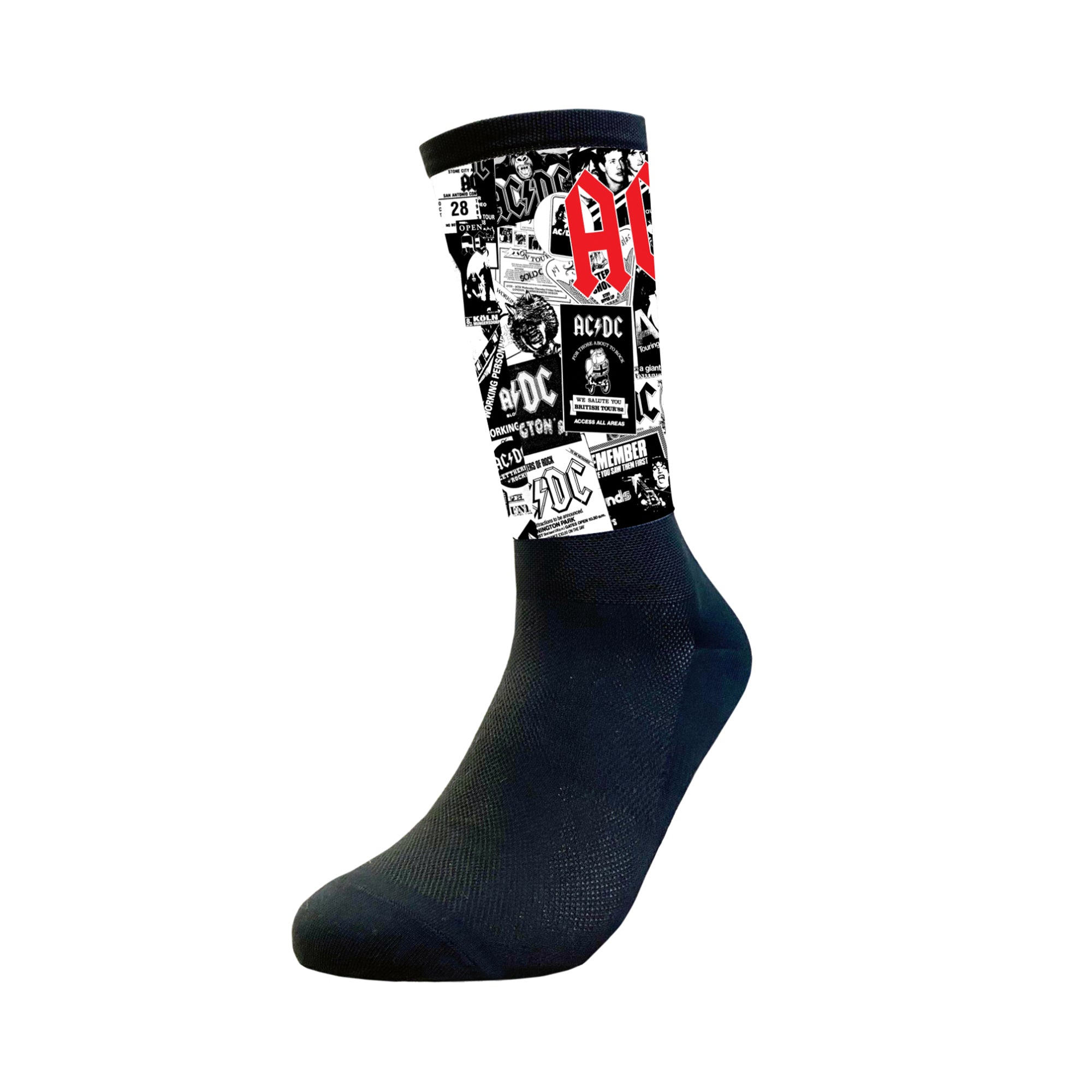 AC/DC Newsprint Tall Socks - Main Image