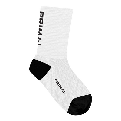 White Primal Tall Cuff Socks