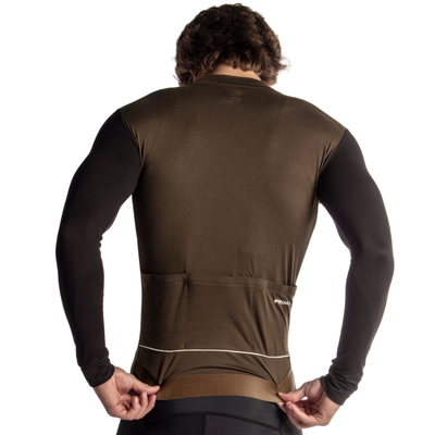 Alitios Men's Khaki/Black Long Sleeve Vertos Jersey