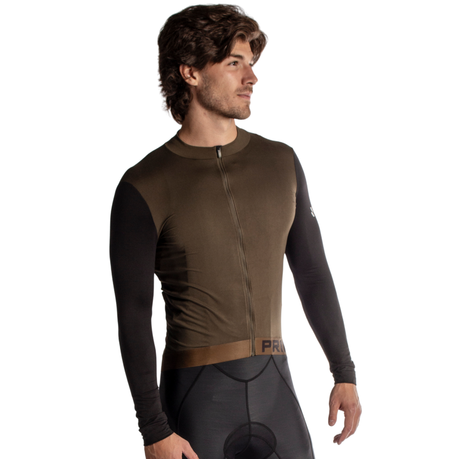 Alitios Men's Khaki/Black Long Sleeve Vertos Jersey