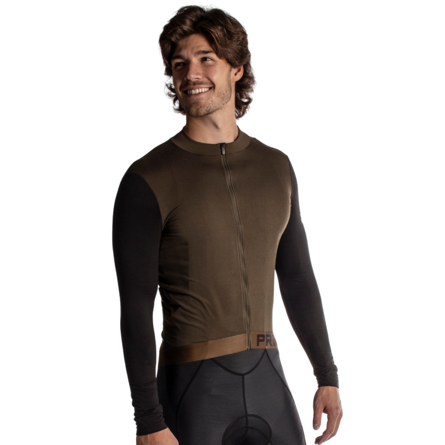 Alitios Men's Khaki/Black Long Sleeve Vertos Jersey