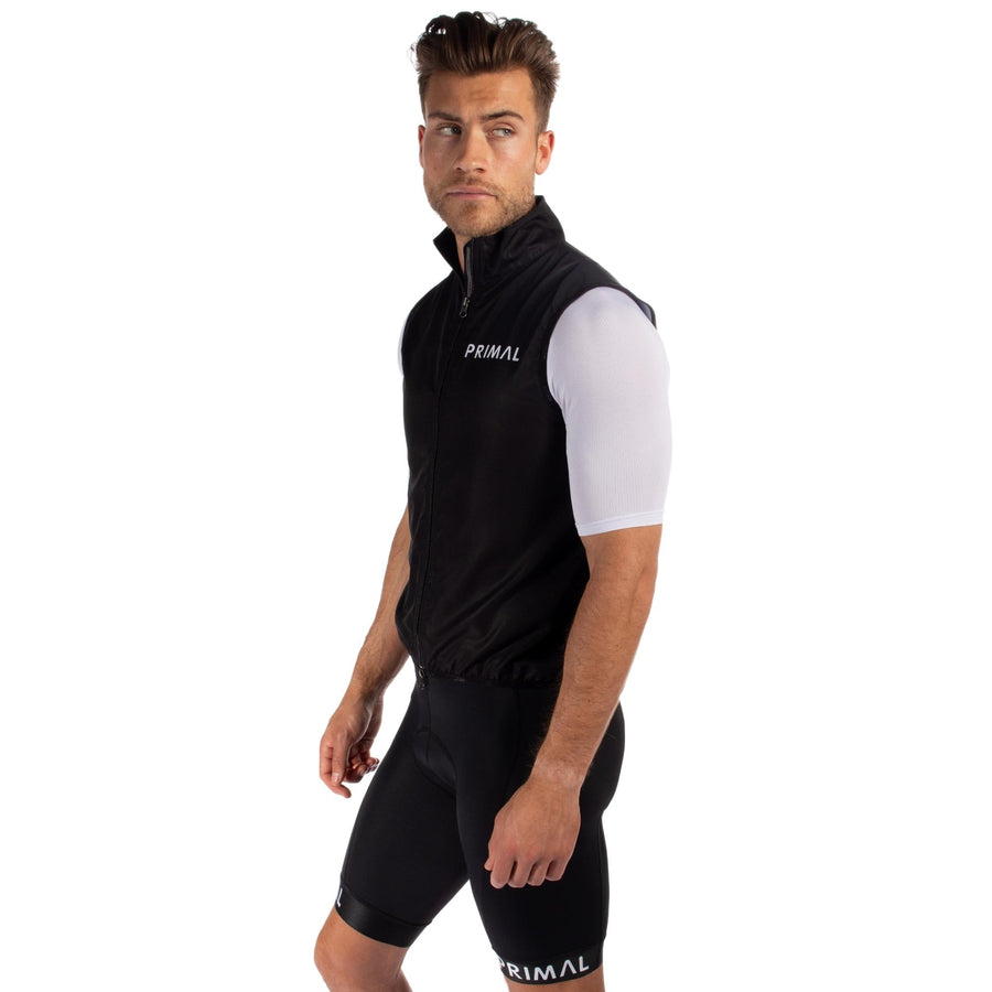 Lunix Men's Black and White Sport Cut Wind Vest