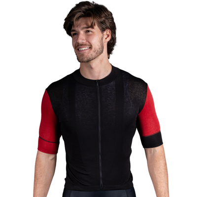 Alitios Men's Red/Black Timavis Wool Jersey
