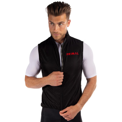 Lunix Men's Black and Red Sport Cut Wind Vest
