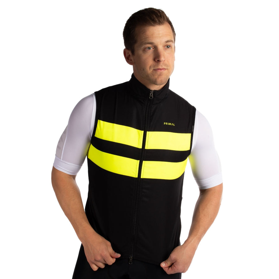 Hi-Viz Yellow Stripe Men's Wind Vest