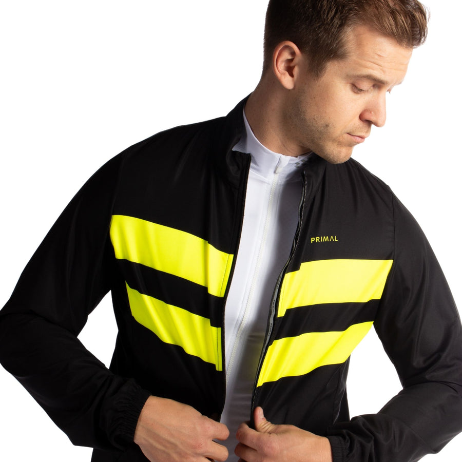 Hi-Viz Yellow Stripe Men's Wind Jacket