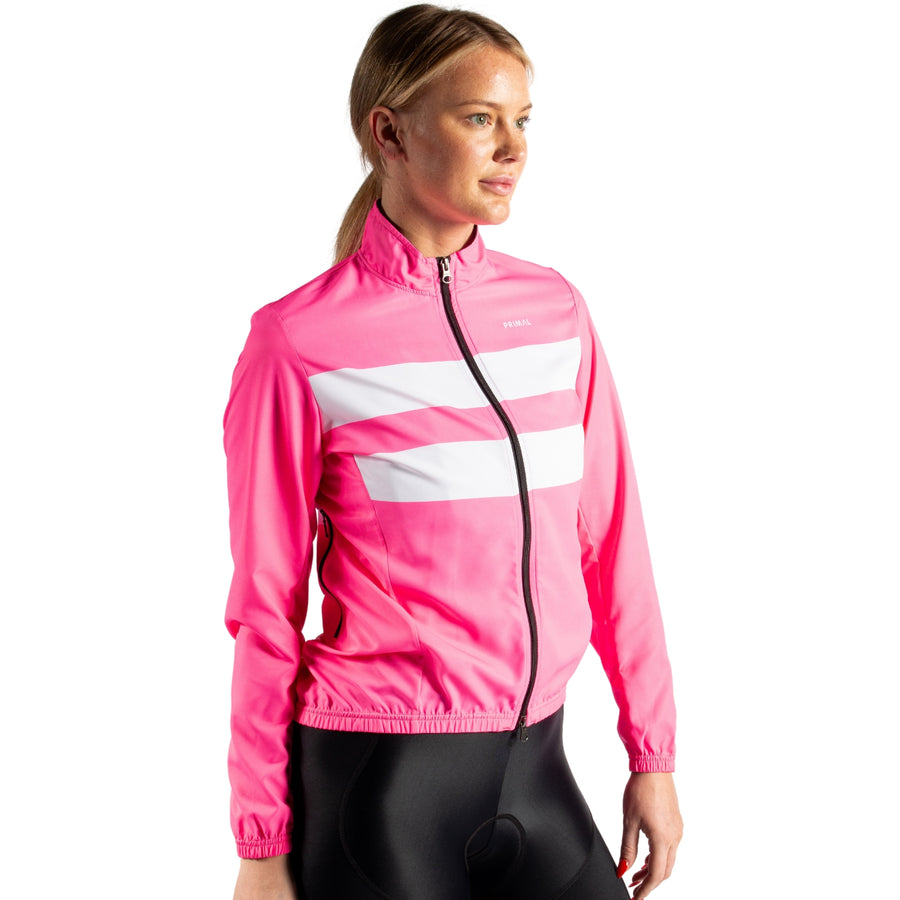 Hi-Viz Pink Stripe Women's Wind Jacket