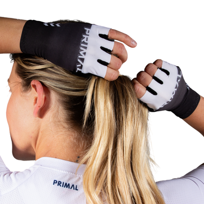 Black + White Aero Short Finger Glove
