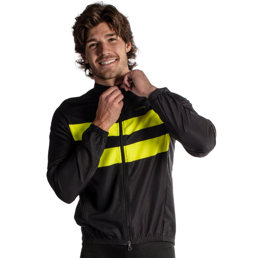 Hi-Viz Yellow Stripe Men's Wind Jacket