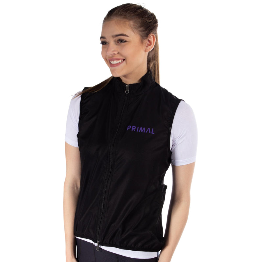 Lunix Women's Black and Purple Sport Cut Wind Vest