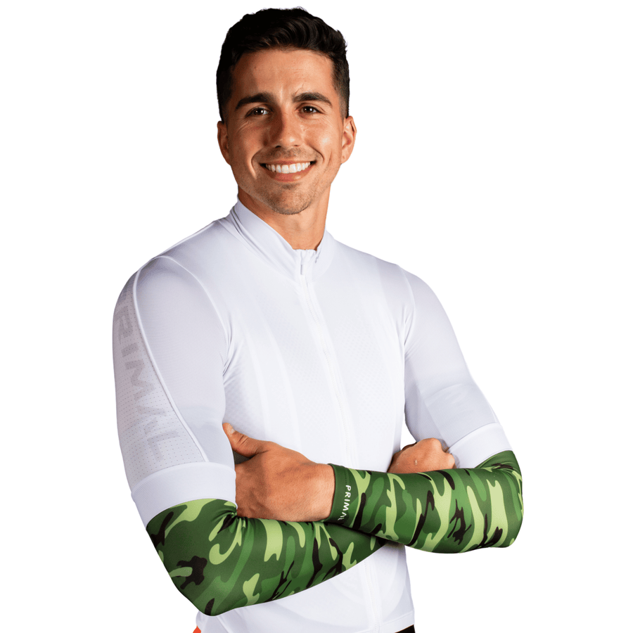 Camo Cycling Arm Warmers Green Primal Europe