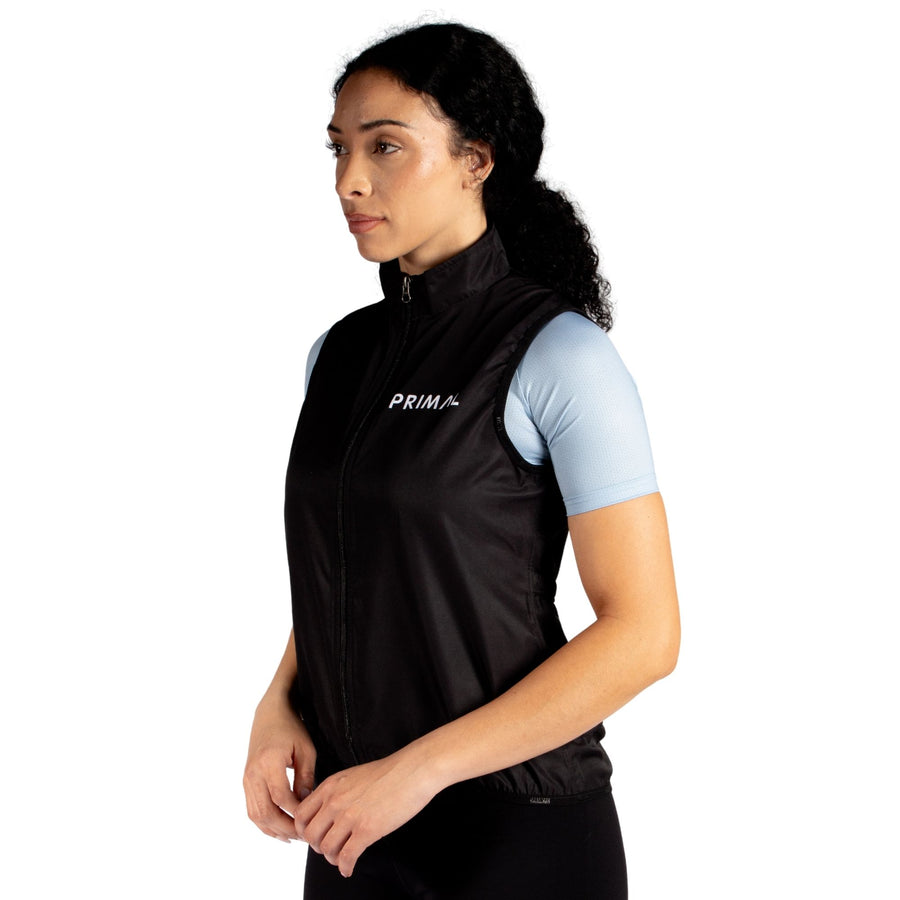 Lunix Women's Black and White Sport Cut Wind Vest