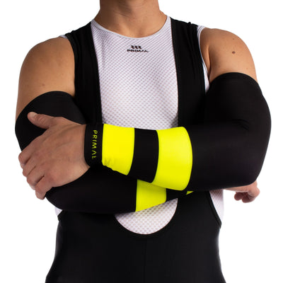 Hi-Viz Yellow Stripe Men's Thermal Arm Warmers
