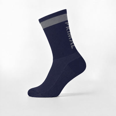 Navy & Grey Stripe Tall Sock
