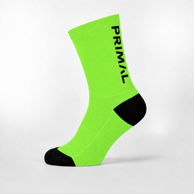Neon Green Ribbed Tall Socks