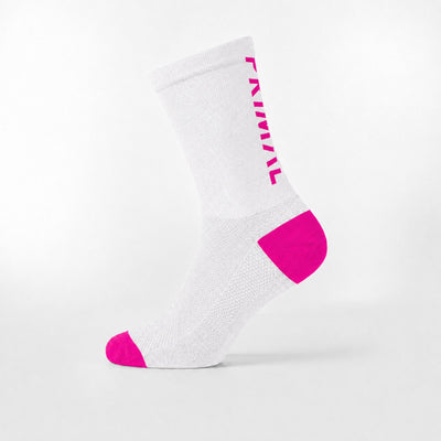 Primal Logo White & Pink Tall Sock