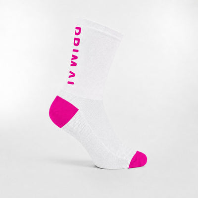 Primal Logo White & Pink Tall Sock