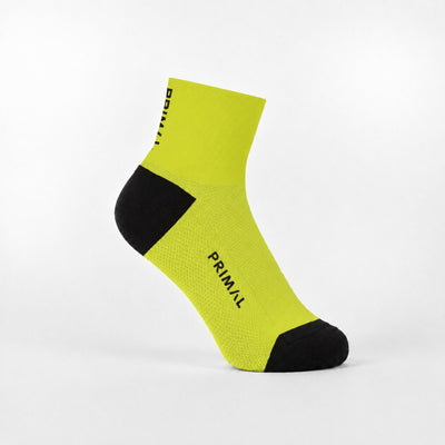 Primal Logo Neon Yellow Mid Cuff Sock