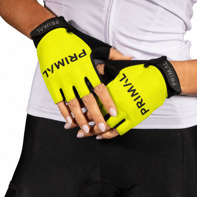 Yellow Highlighter Short Finger Gloves