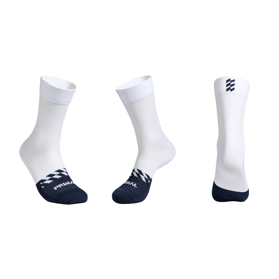 Alitios White + Navy Tread Socks