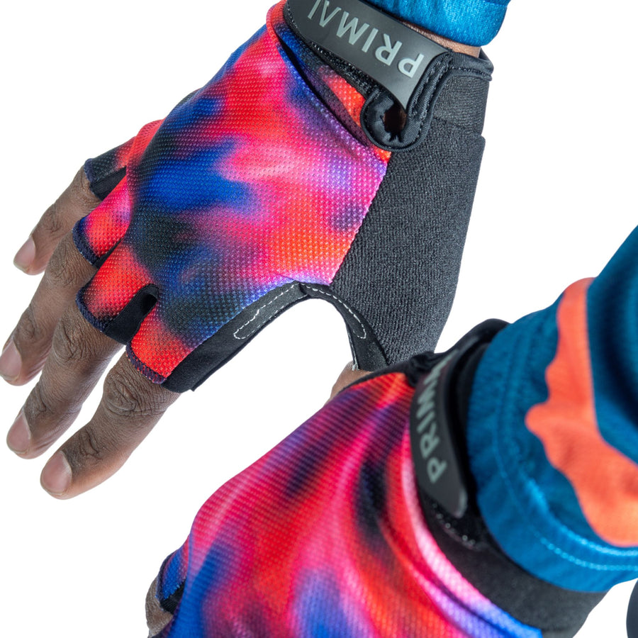 Tie-Dye Deep Blue Short Finger Gloves